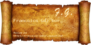 Francsics Gábor névjegykártya