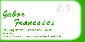 gabor francsics business card