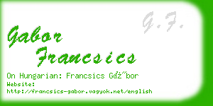 gabor francsics business card